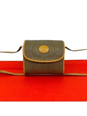 Gucci Vintage GG Logo Pattern Leather Shoulder Bag Pochette Brown